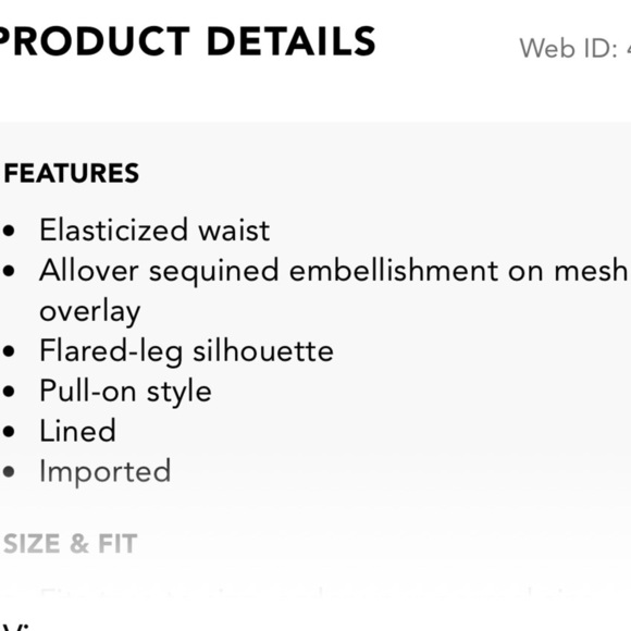 Free People,METAL Sequined Wide-Leg Pants,OOS On-Line,Excellent Condition,Size 6 - Picture 12 of 17